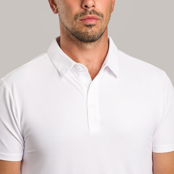 ONYX2 – Men’s Polo Shirt – Stretch Short Sleeve – White